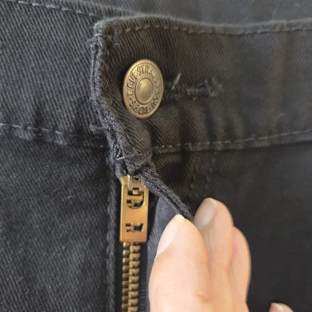 Levi's 513 Men's Jeans Slim Fit Straight Leg Stretch Jet Black Denim W38 L30